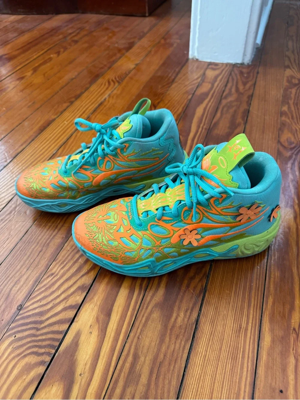 Puma Scooby Doo Kids Teal and Orange Sneakers